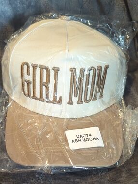 Zenana Outfitters GIRL MOM Two-Tone Cap - Ash & Mocha